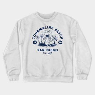 Vintage Tourmaline Beach Surfing // Retro California Beach San Diego 1988 Crewneck Sweatshirt